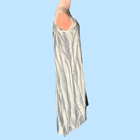 REVOLVE Krisa High-Low Linen Halter Tie Maxi Dress, White/Steel Blue. Small. NWT - Picture 5 of 16